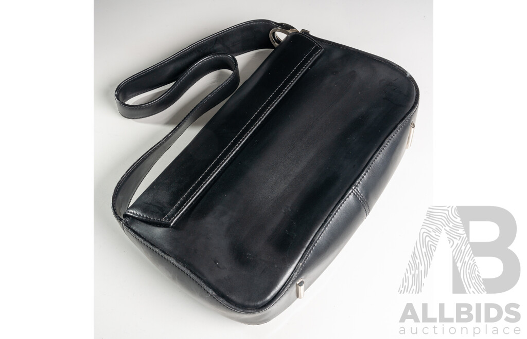 Oroton Black Leather Clutch Handbag & Matching Slim Clutch Wallet/purse, in Original Presentation Box/Dust Bag