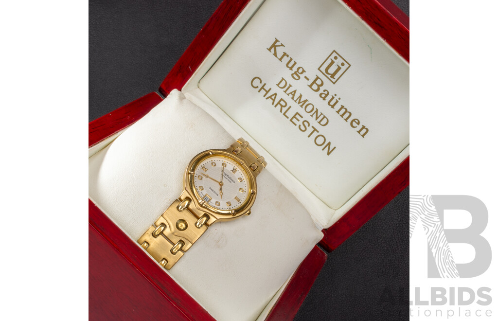 Krug-Baümen Charleston Diamond Ladies Watch, 415263DM, 18ct Electroplated