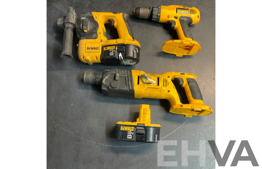 DEWALT DW997Adjustable Clutch Hammer Drill , DC213 Rotary Hammer Drill , DW999 Cordless SDS Drill with 2 Batteies
