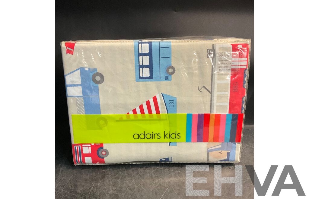 ADAIRS Kids Double Quilt Cover Set - Beep Beep Blue