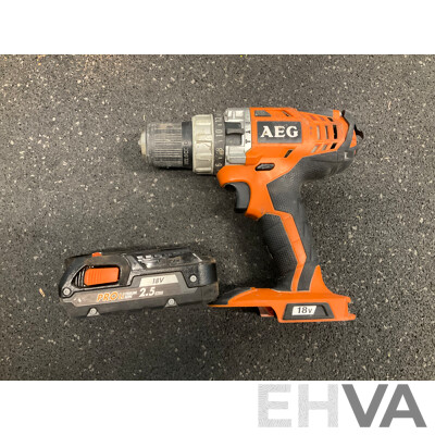 AEG 18V Bundle, Including Orbital Sander, Hammer Driver and Battery - Lot of 3