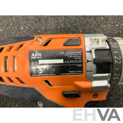 AEG 18V Bundle, Including Orbital Sander, Hammer Driver and Battery - Lot of 3