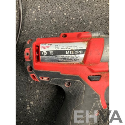 MILWAUKEE 12V Bundle, Including Hammer Drill, Charger and Battery - Lot of 3