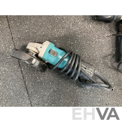 MAKITA Angle Grinder and OZITO Bundle, Including Inflator, Mitre Saw and Hammer Drill - Lot of 4