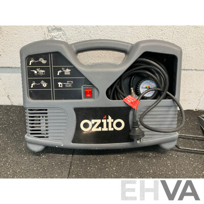 MAKITA Angle Grinder and OZITO Bundle, Including Inflator, Mitre Saw and Hammer Drill - Lot of 4