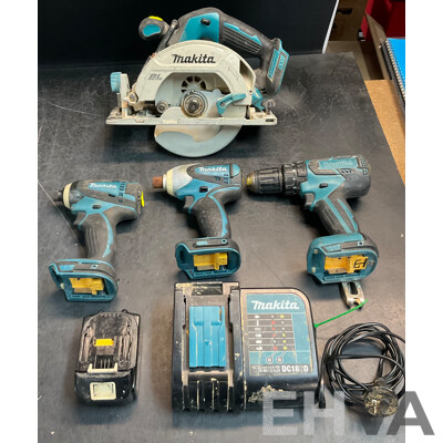 Assorted Makita Tools Includes DHP459, DTD146, DC18SD & More
