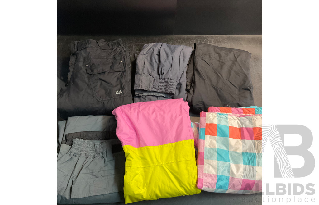 Assorted Snow Pants - Size Youth12,14 and S - Lot of 6