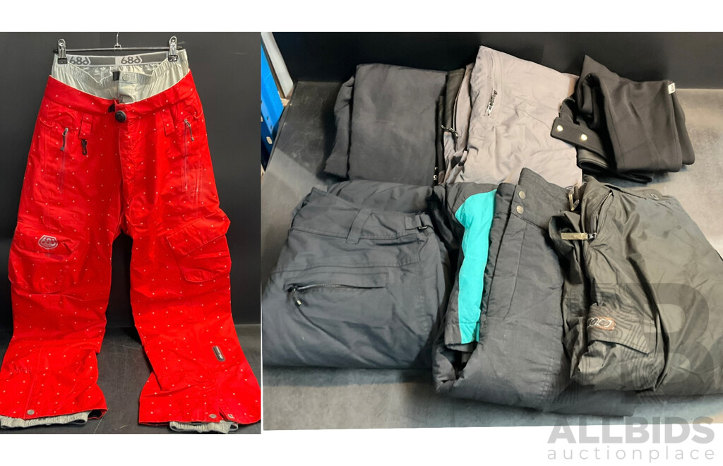 Assorted Snow Pants , Skiwear - Size M,L - Lot of 6