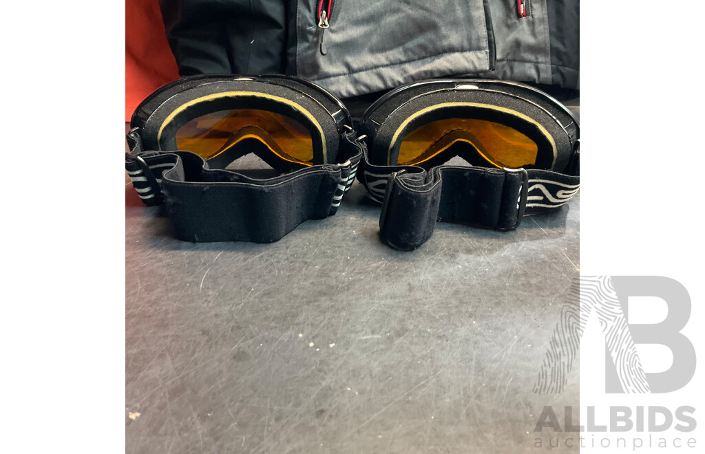 SESSIONS Men's Ridge Size M Jacket  & Crane Men's Jacket & Assorted Ski Goggles, Gloves and Hat