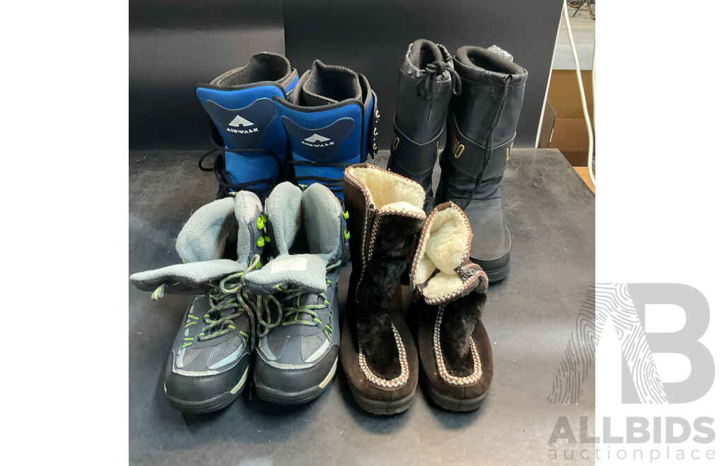 AIRWALK Snow Boots & MOSCHINO Boots & More - Lot of 4