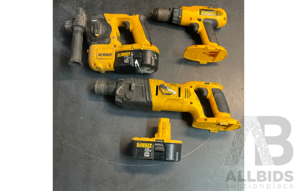DEWALT DW997Adjustable Clutch Hammer Drill , DC213 Rotary Hammer Drill , DW999 Cordless SDS Drill with 2 Batteies