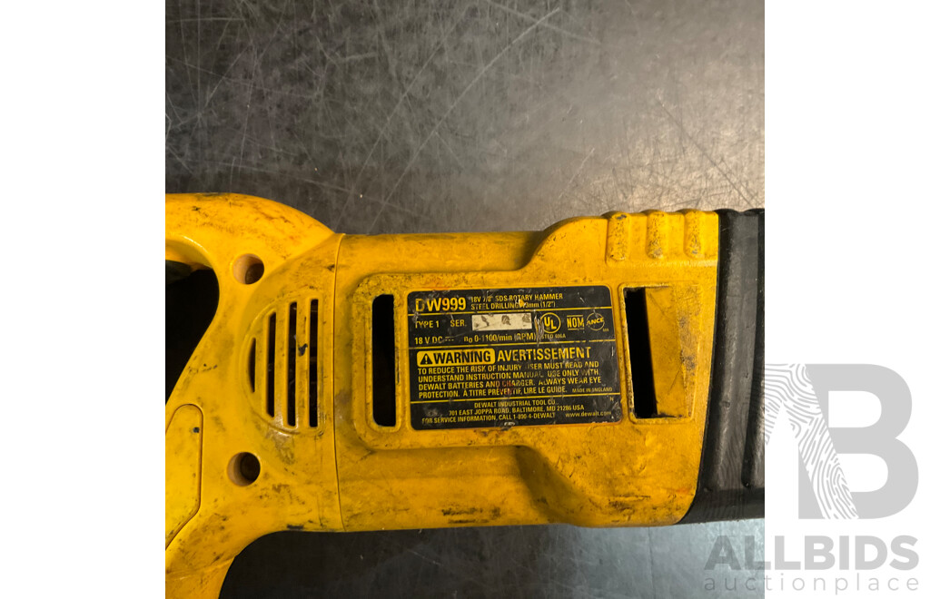 DEWALT DW997Adjustable Clutch Hammer Drill , DC213 Rotary Hammer Drill , DW999 Cordless SDS Drill with 2 Batteies