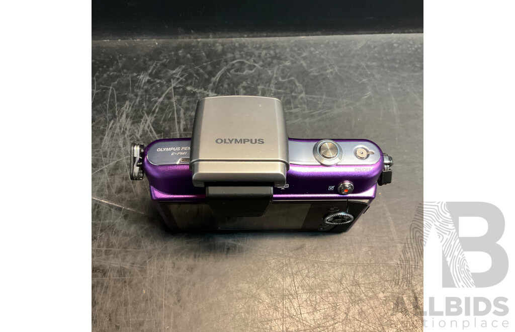 OLYMPUS Pen Mini E-PM1 Digital Camera - Purple (Body Only) with Thinktank Camera Bag