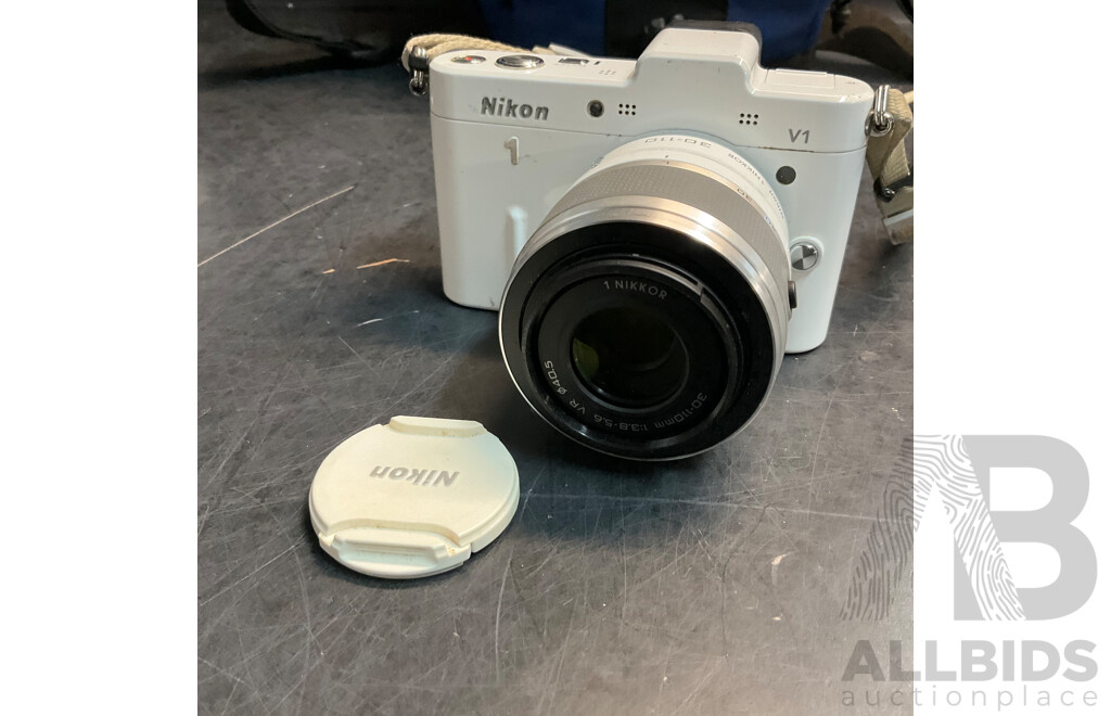 NIKON V1 Digital Camera with 10-30mm & 30-110 Mm Lens & SB-N5 Flash with Lowepro Camera Bag