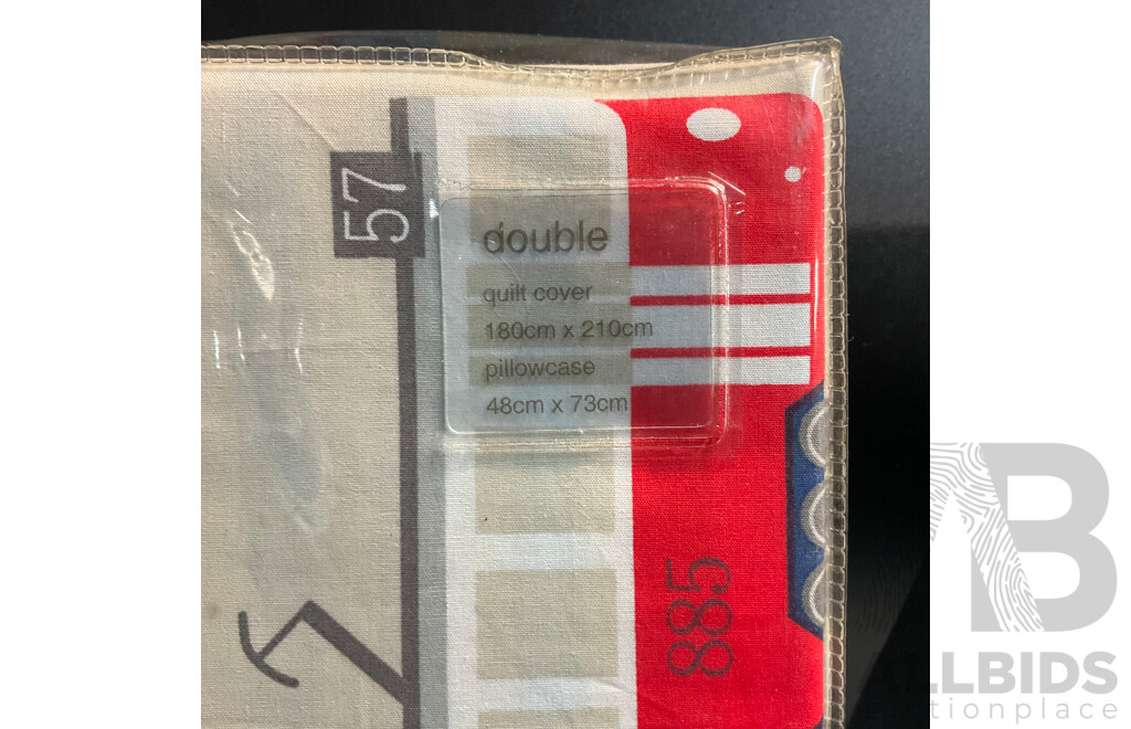 ADAIRS Kids Double Quilt Cover Set - Beep Beep Blue