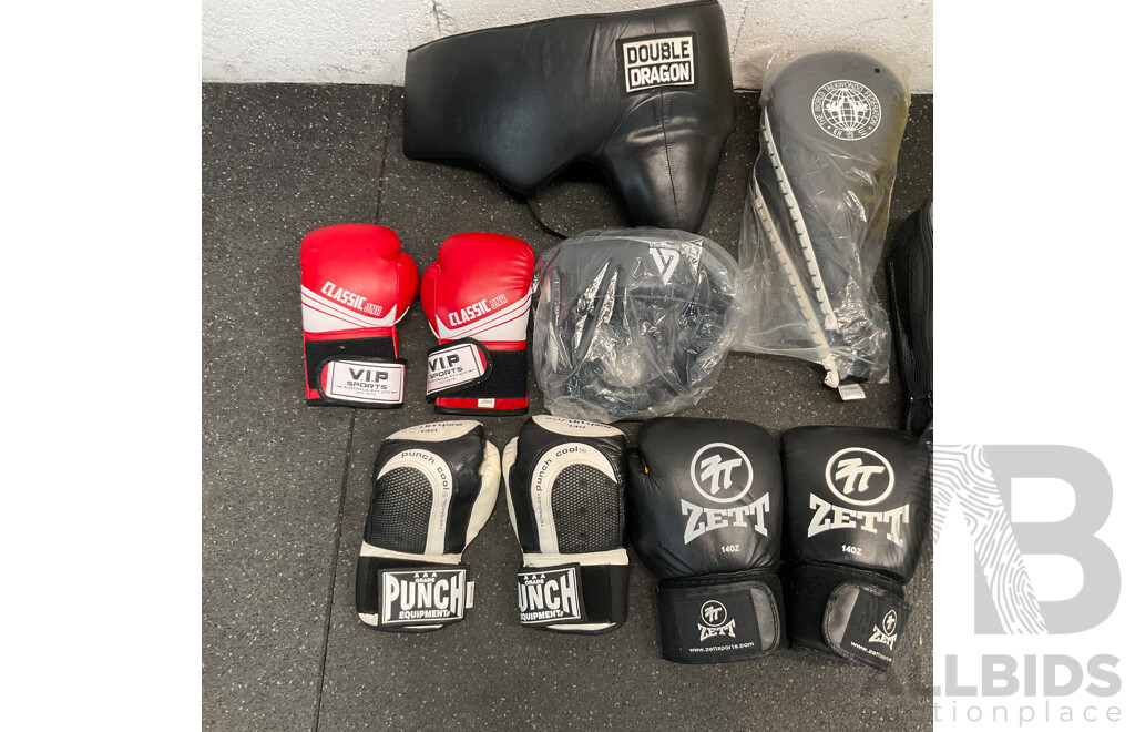 Assorted Boxing Pad, Gloves and More