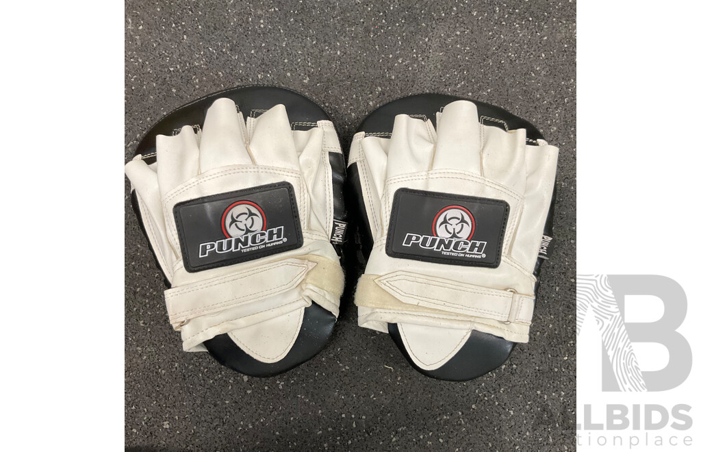 Assorted Boxing Pad, Gloves and More
