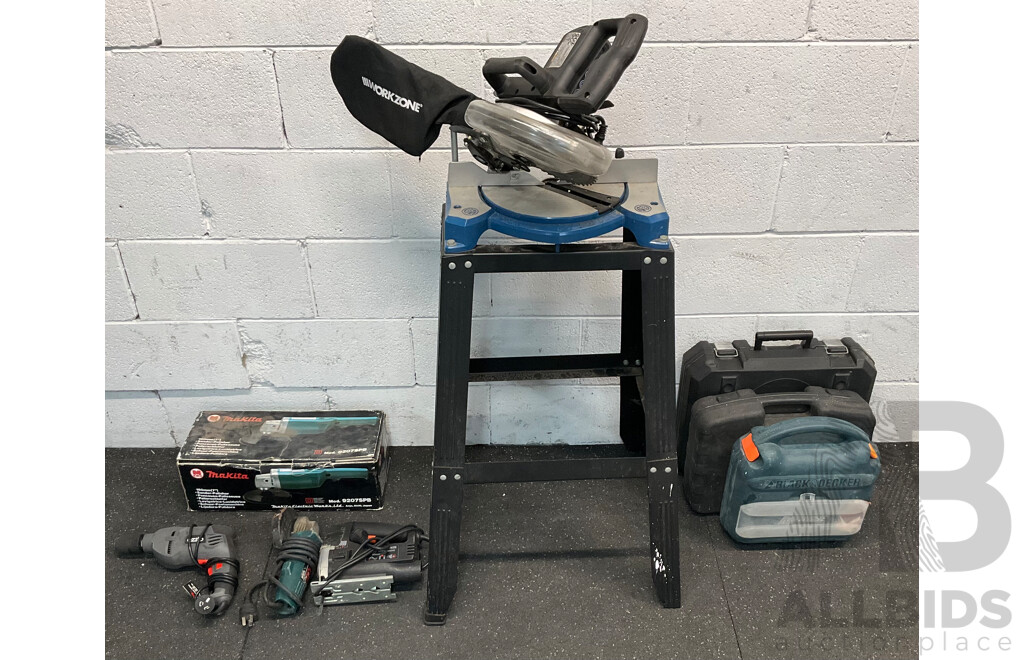 Workzone 8'' Miltre Saw HM80L & Assorted Tools Inclueds OZITO,MAKITA and More