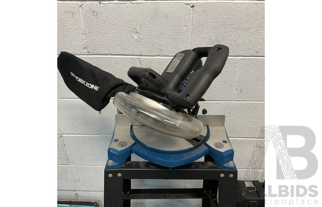 Workzone 8'' Miltre Saw HM80L & Assorted Tools Inclueds OZITO,MAKITA and More