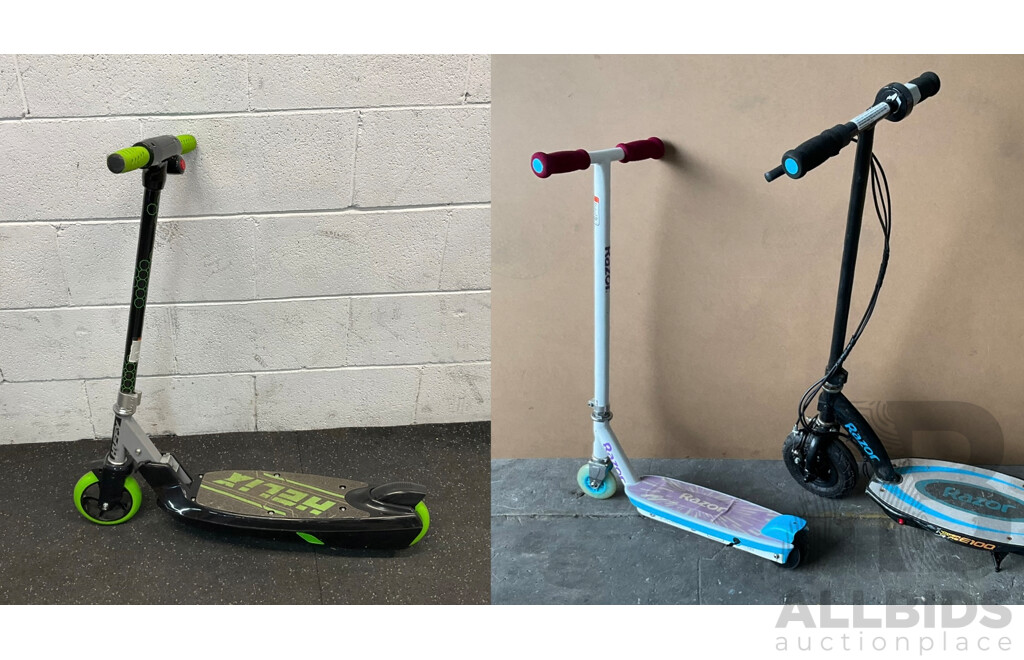 HELIX Kids E-scooter & Razor Kids E-scooter - Lot of 3