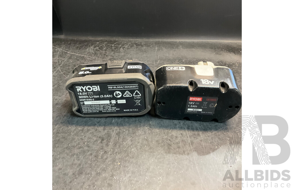 RYOBI CHV182 Hand Vacuum & RCD1802 Compact Drill Driver & 2 X Batteries & 2 X Chargers
