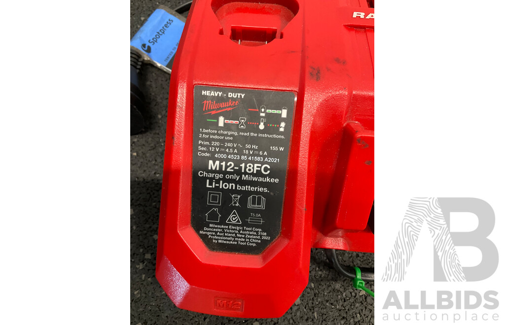 MILWAUKEE 12V Bundle, Including Hammer Drill, Charger and Battery - Lot of 3