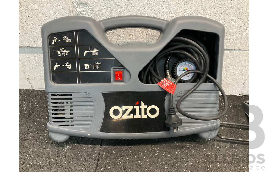 MAKITA Angle Grinder and OZITO Bundle, Including Inflator, Mitre Saw and Hammer Drill - Lot of 4