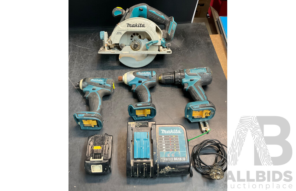 Assorted Makita Tools Includes DHP459, DTD146, DC18SD & More