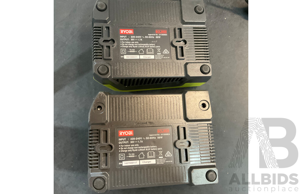 RYOBI  BCL3620 Chargers - Lot of 2
