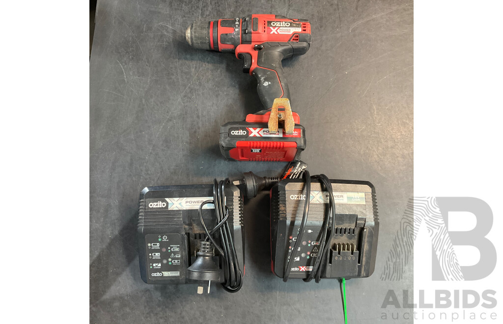 OZITO Power Drill Driver with Battery & 2x Charger