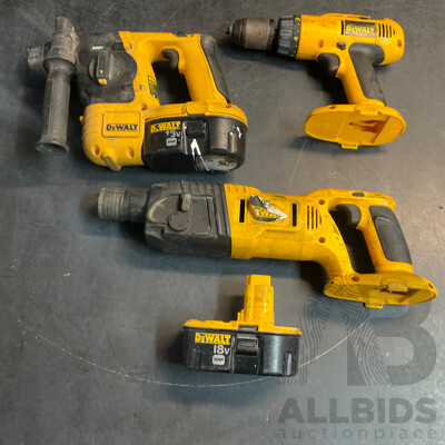 DEWALT DW997Adjustable Clutch Hammer Drill , DC213 Rotary Hammer Drill , DW999 Cordless SDS Drill with 2 Batteies