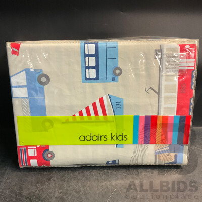 ADAIRS Kids Double Quilt Cover Set - Beep Beep Blue