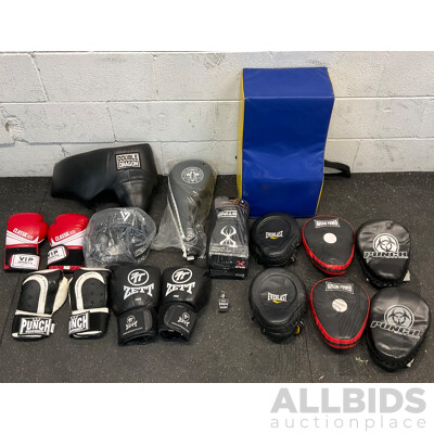 Assorted Boxing Pad, Gloves and More