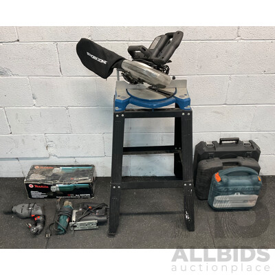 Workzone 8'' Miltre Saw HM80L & Assorted Tools Inclueds OZITO,MAKITA and More