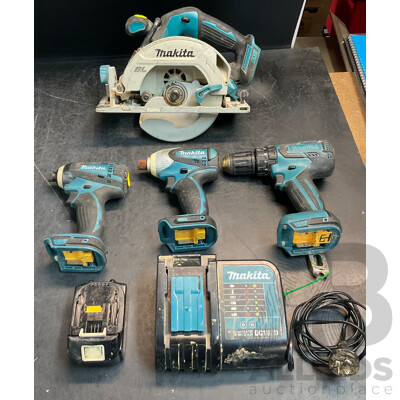 Assorted Makita Tools Includes DHP459, DTD146, DC18SD & More