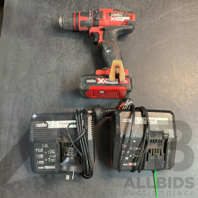 OZITO Power Drill Driver with Battery & 2x Charger
