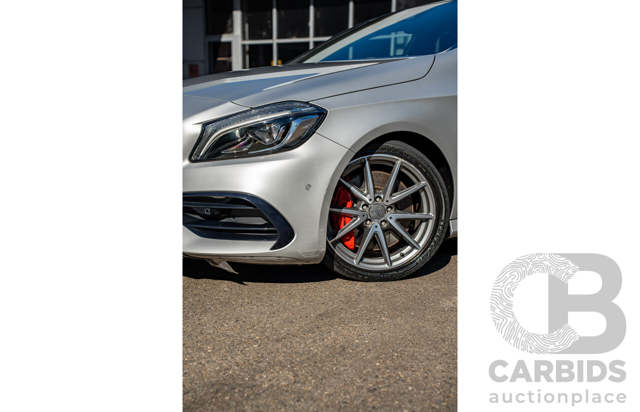9/2017 Mercedes Benz A45 AMG 4Matic (AWD) 176 MY17 5d Hatchback Polar Silver Turbo 2.0L