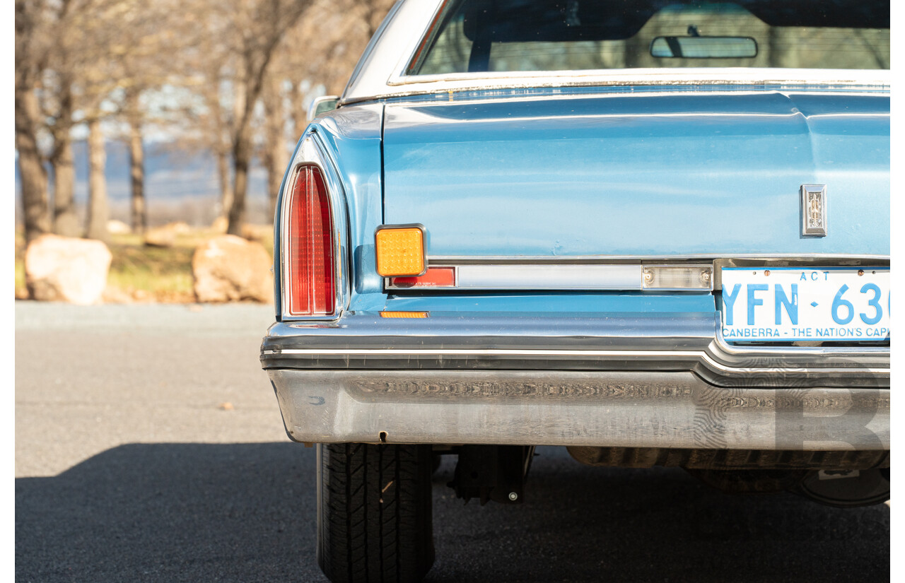 01/1975 Oldsmobile Ninety-Eight 98 Luxury 4d Sedan Specter Blue / White Vinyl V8 455ci V8 7.5L