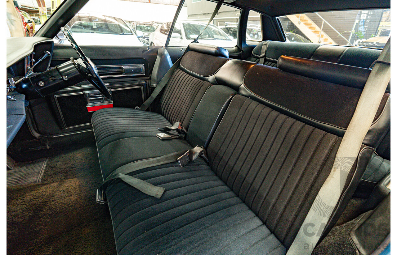01/1975 Oldsmobile Ninety-Eight 98 Luxury 4d Sedan Specter Blue / White Vinyl V8 455ci V8 7.5L
