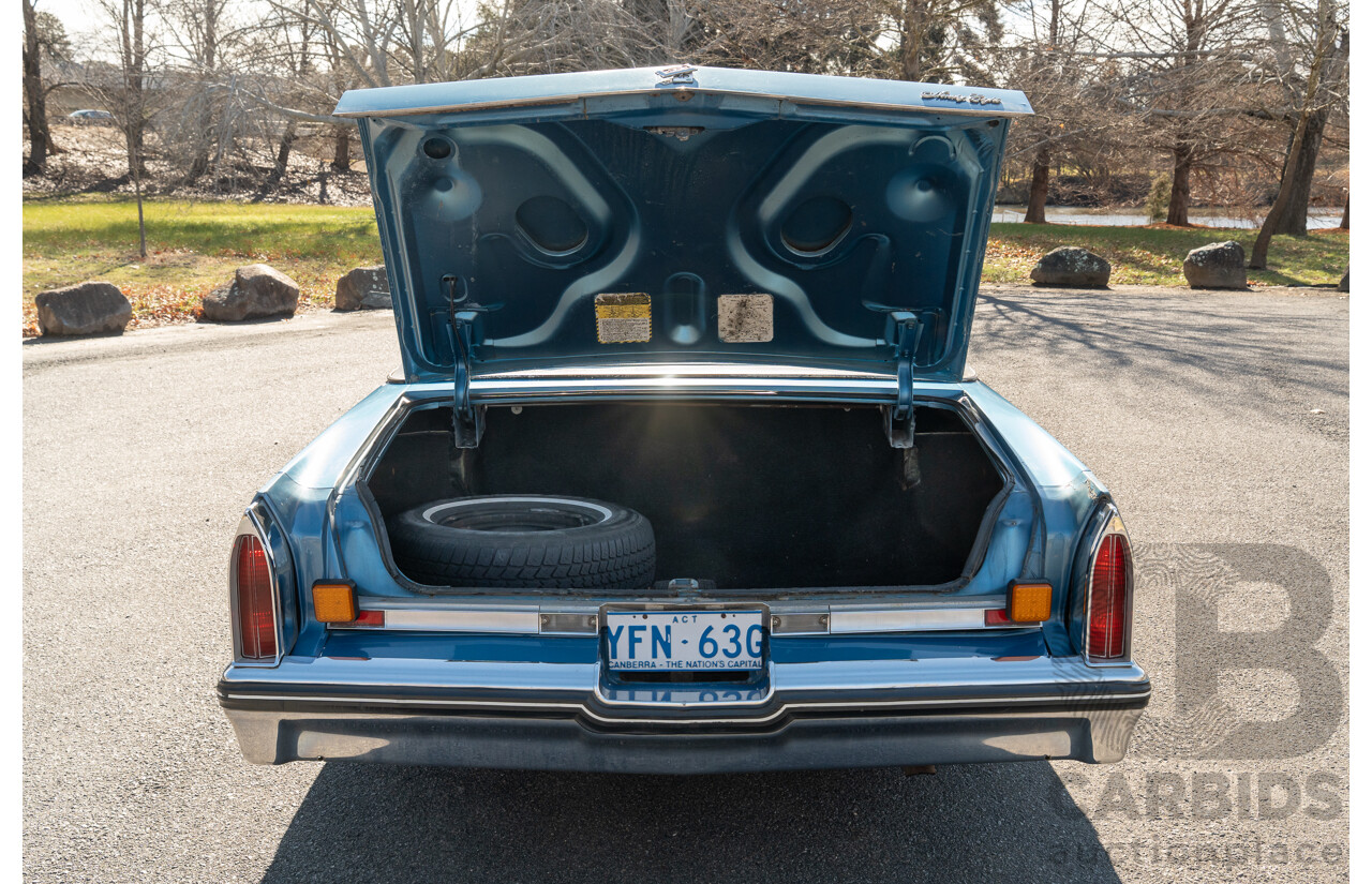 01/1975 Oldsmobile Ninety-Eight 98 Luxury 4d Sedan Specter Blue / White Vinyl V8 455ci V8 7.5L
