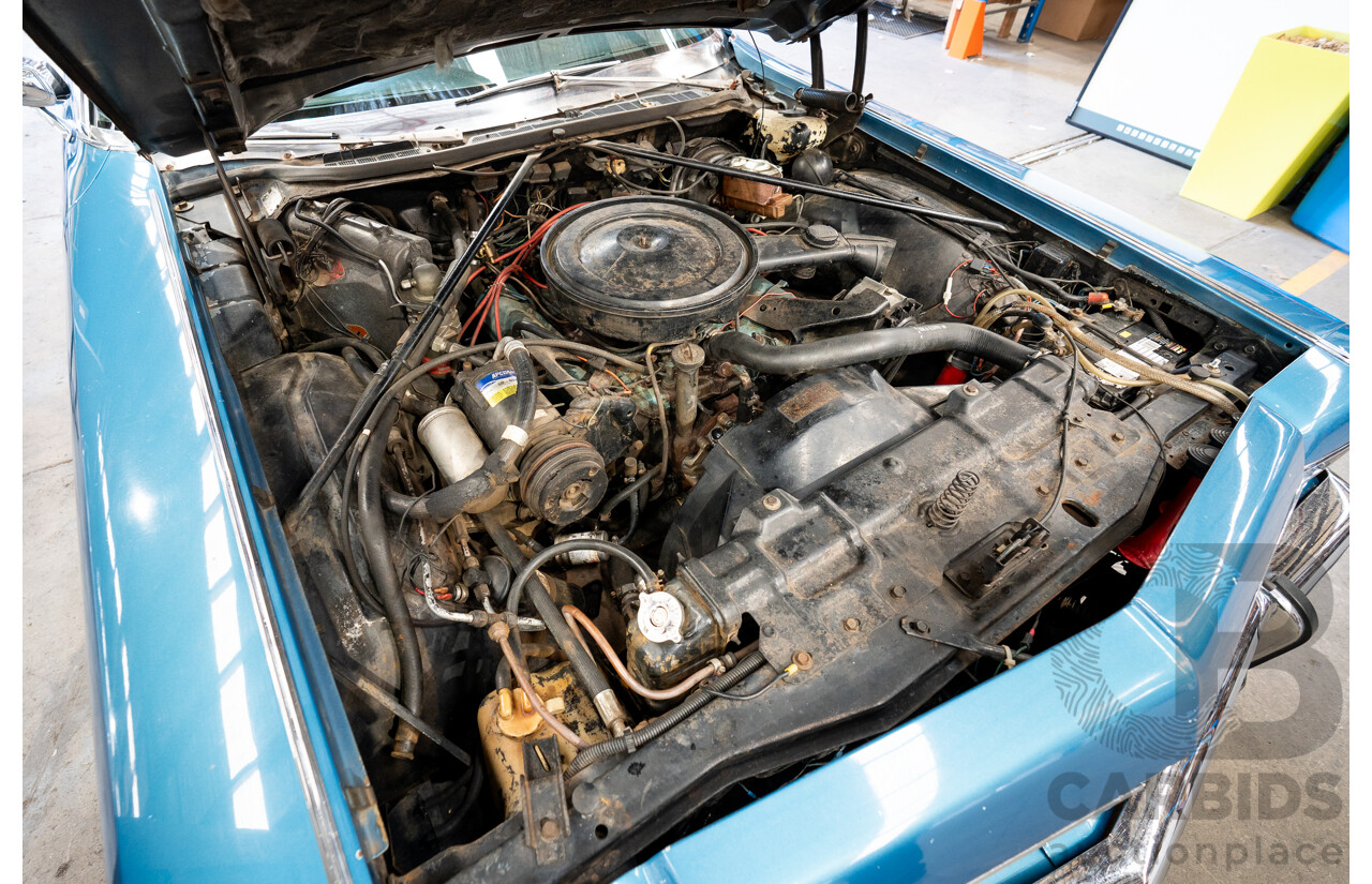 01/1975 Oldsmobile Ninety-Eight 98 Luxury 4d Sedan Specter Blue / White Vinyl V8 455ci V8 7.5L