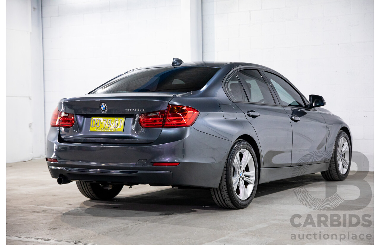 6/2012 BMW 320d Sport Line F30 4d Sedan Mineral Grey Metallic Turbo Diesel 2.0L