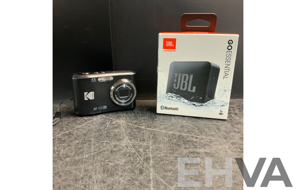 KODAK FZ45 Digital Camera & JBL Go Essential Speaker - Lot of 2