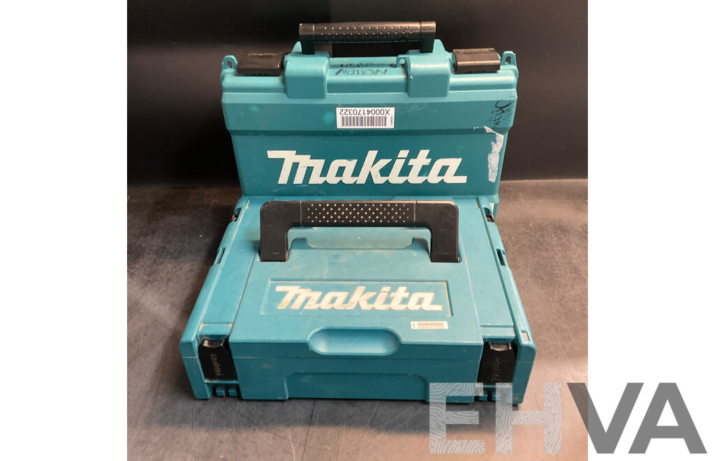 2x Makita Tool Box Contents DDF482 Driver Drill & Assorted Hardware, Screws and More
