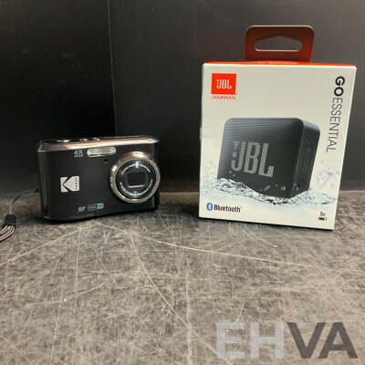 KODAK FZ45 Digital Camera & JBL Go Essential Speaker - Lot of 2