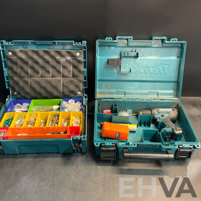 2x Makita Tool Box Contents DDF482 Driver Drill & Assorted Hardware, Screws and More