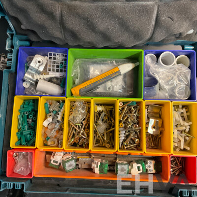 2x Makita Tool Box Contents DDF482 Driver Drill & Assorted Hardware, Screws and More