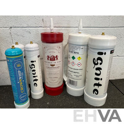Assorted IGNITE Nitrous Oxide and Other Brand,  3.3L and 1.1L - Lot of 13
