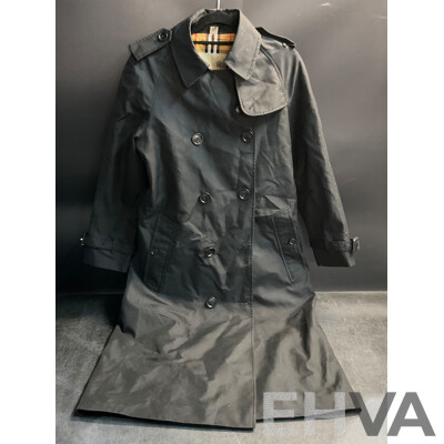 Women's Black Coat Branded Burberry