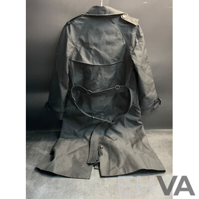 Women's Black Coat Branded Burberry